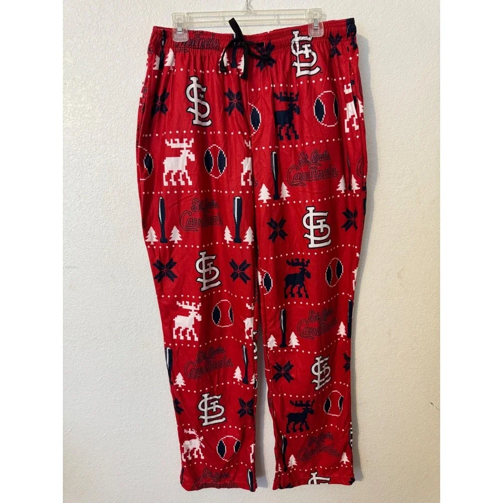 St. Louis Cardinals MLB Christmas‎ Pajama Set Womens XL Red Holiday Moose